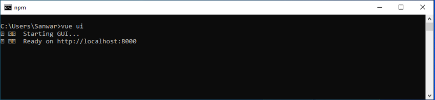 Create VueJS Project using Vue UI